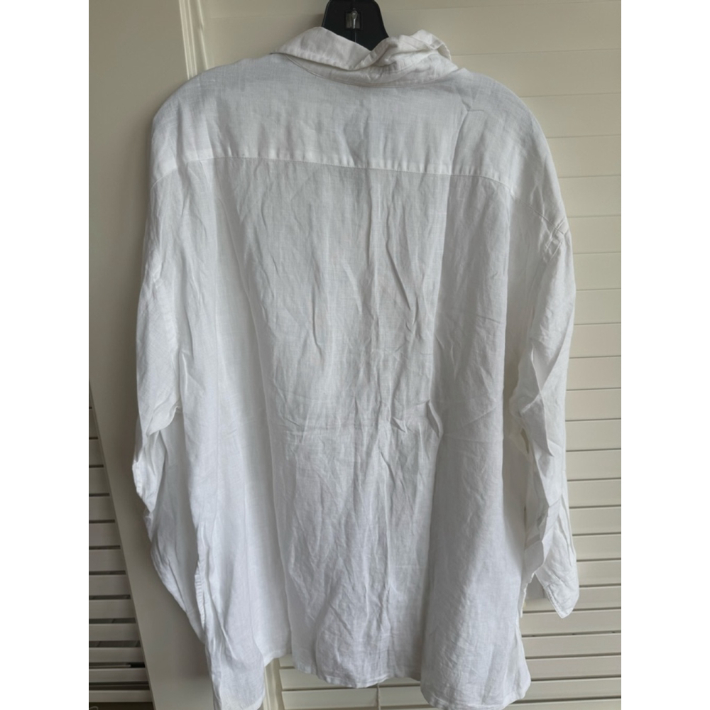 Bugatti Men's White Linen Button Down Casual Shirt XL - Picture 5 of 8